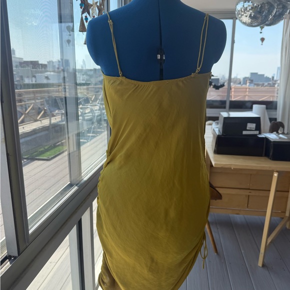 Free People Green Asymmetrical Slip Dress with Cowl Neck - Picture 3 of 5